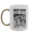 Чашка с цветной ручкой Best mom фото Золото фото