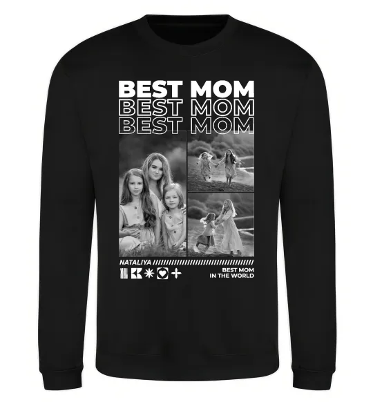Свитшот Best mom фото Черный фото