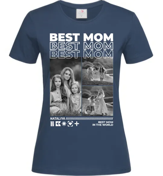 Женская футболка Best mom фото Темно-синий фото