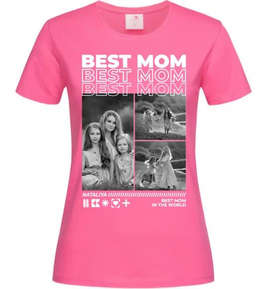 Женская футболка Best mom фото Ярко-розовый фото