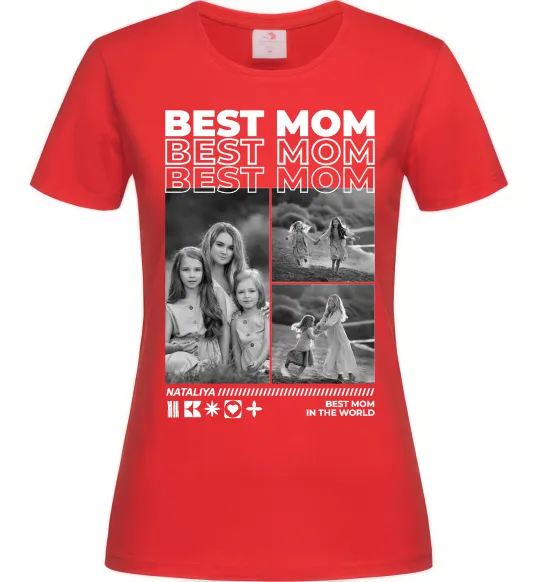 Женская футболка Best mom фото Красный фото