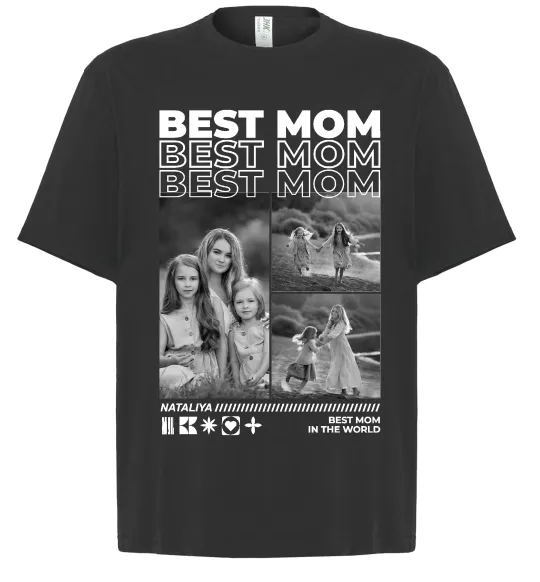 Футболка Оверсайз Best mom фото Черный фото