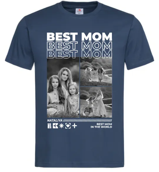 Мужская футболка Best mom фото Темно-синий фото