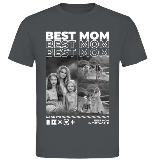 Мужская футболка Best mom фото Графит фото