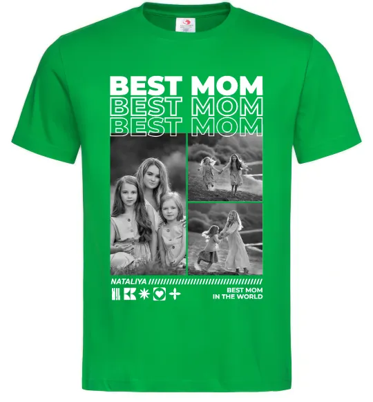 Мужская футболка Best mom фото Зеленый фото