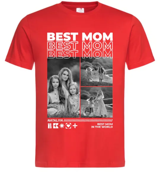 Мужская футболка Best mom фото Красный фото