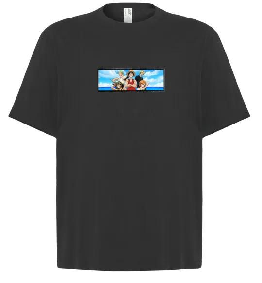 Футболка Оверсайз Набір з 4 патчами One Piece Черный фото