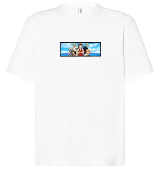 Футболка Оверсайз Набір з 4 патчами One Piece Белый фото