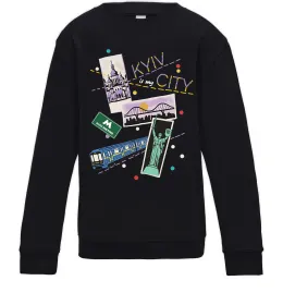 Детский Свитшот Kyiv is my city Черный фото