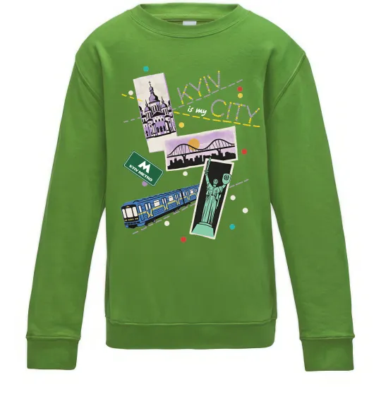 Детский Свитшот Kyiv is my city Лаймовый фото