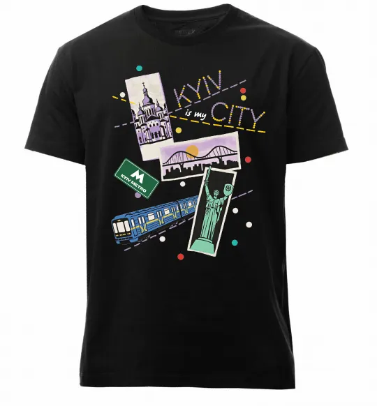 Мужская премиум футболка Kyiv is my city Черный фото