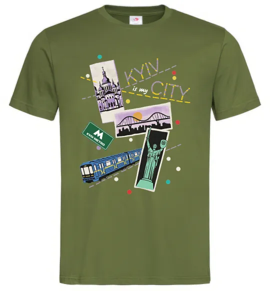 Мужская футболка Kyiv is my city Оливковый фото