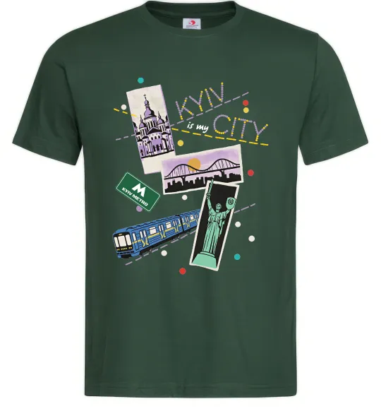 Мужская футболка Kyiv is my city Темно-зеленый фото