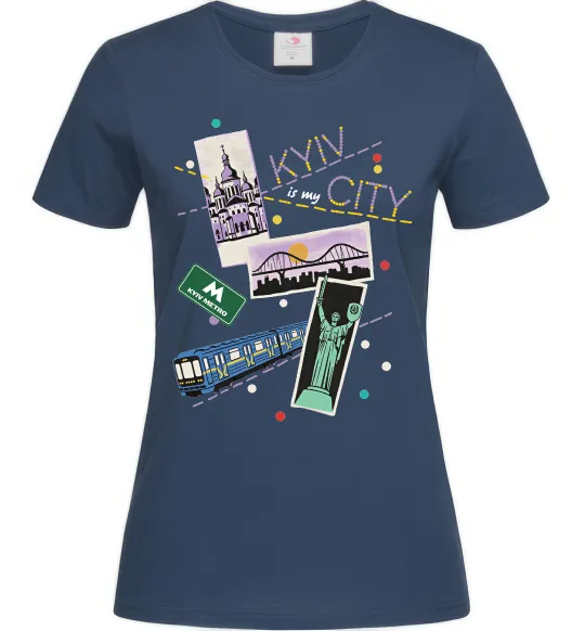 Женская футболка Kyiv is my city Темно-синий фото