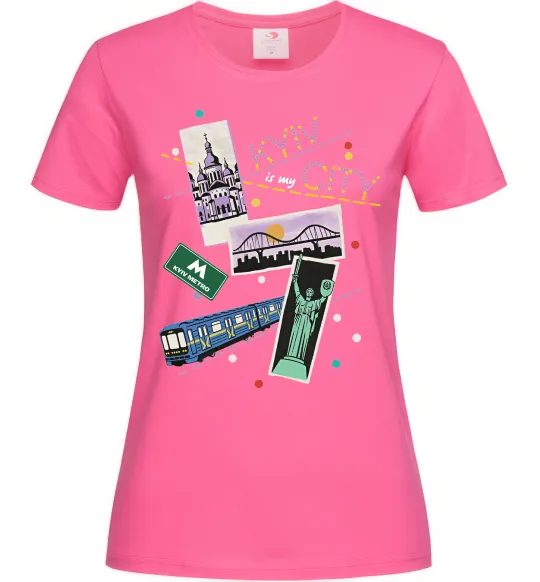 Женская футболка Kyiv is my city Ярко-розовый фото