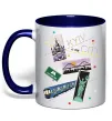 Чашка с цветной ручкой Kyiv is my city Глубокий темно-синий фото