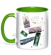 Чашка с цветной ручкой Kyiv is my city Лаймовый фото