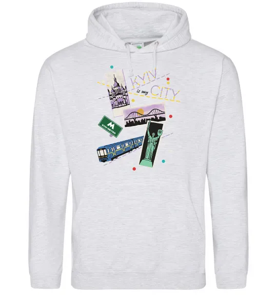 Женская толстовка (худи) Kyiv is my city Серый меланж фото