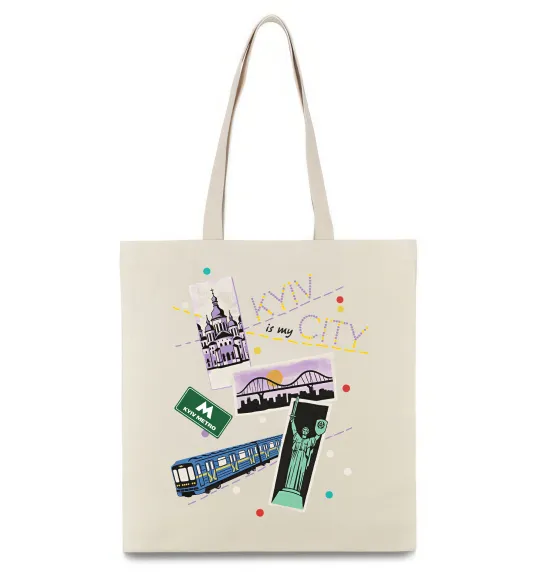 Эко-сумка Kyiv is my city Бежевый фото