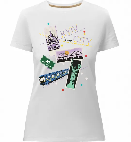 Женская премиум футболка Kyiv is my city Белый фото