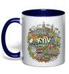 Чашка с цветной ручкой Kyiv is the best city Глубокий темно-синий фото