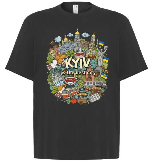 Футболка Оверсайз Kyiv is the best city Черный фото