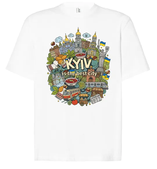 Футболка Оверсайз Kyiv is the best city Белый фото