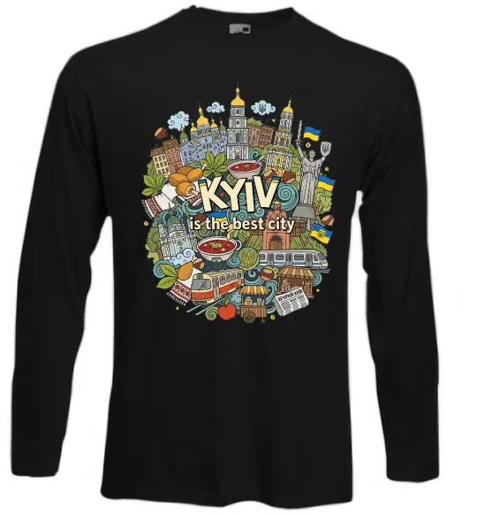 Лонгслив Kyiv is the best city Черный фото