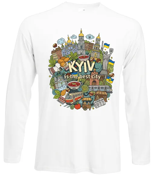 Лонгслив Kyiv is the best city Белый фото