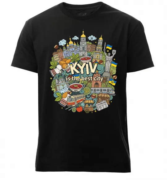 Мужская премиум футболка Kyiv is the best city Черный фото