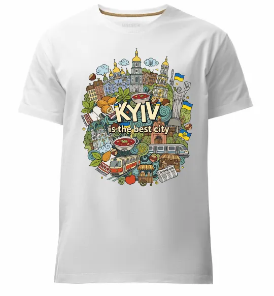 Мужская премиум футболка Kyiv is the best city Белый фото