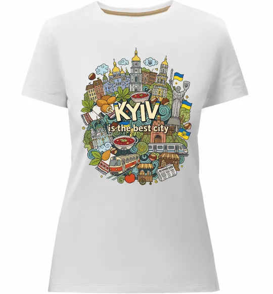Женская премиум футболка Kyiv is the best city Белый фото