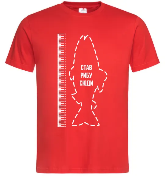 Мужская футболка Лінійка для риби Красный фото