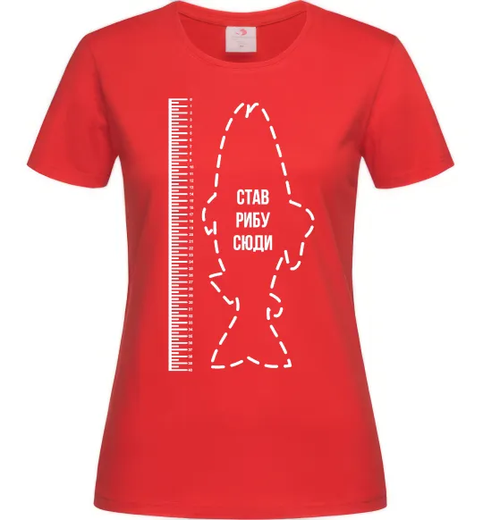 Женская футболка Лінійка для риби Красный фото