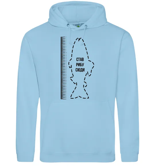 Мужская толстовка (худи) Лінійка для риби Голубой фото