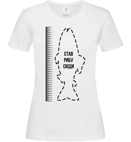Женская футболка Лінійка для риби Белый фото