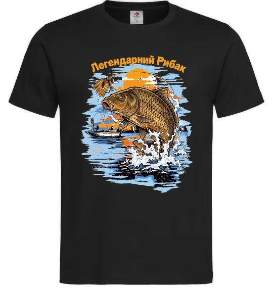 Мужская футболка Легендарний рибак Черный фото