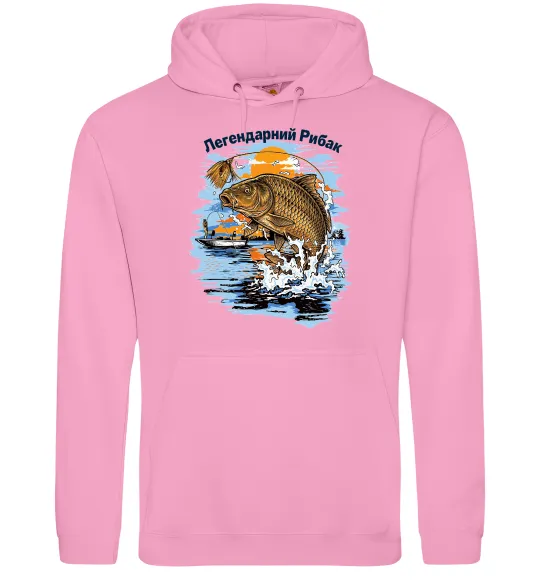 Мужская толстовка (худи) Легендарний рибак Розовый фото