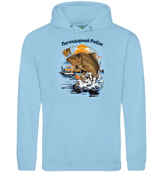 Женская толстовка (худи) Легендарний рибак Голубой фото