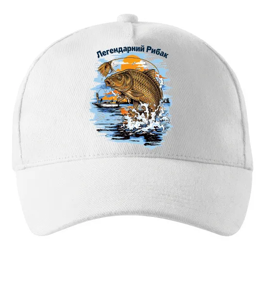 Кепка Легендарний рибак Белый фото