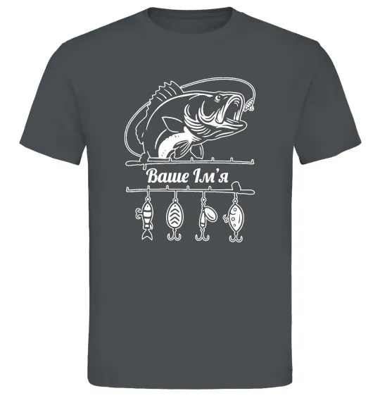 Чоловіча футболка Для рибалки іменний Графіт фото