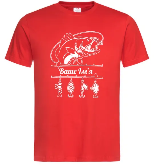 Чоловіча футболка Для рибалки іменний Червоний фото