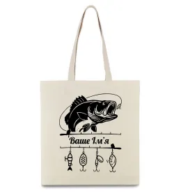 Еко-сумка Для рибалки іменний Бежевий фото