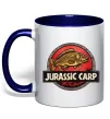 Чашка с цветной ручкой Jurassic carp Глубокий темно-синий фото