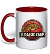 Чашка с цветной ручкой Jurassic carp Красный фото