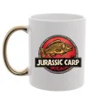 Чашка с цветной ручкой Jurassic carp Золото фото