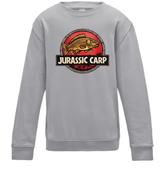 Дитячий світшот Jurassic carp Сірий меланж фото