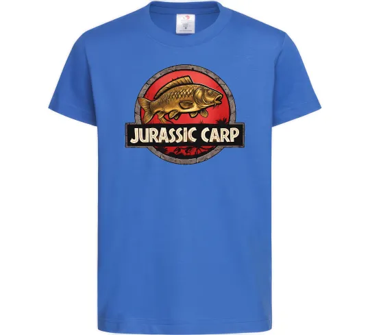 Детская футболка Jurassic carp Ярко-синий фото
