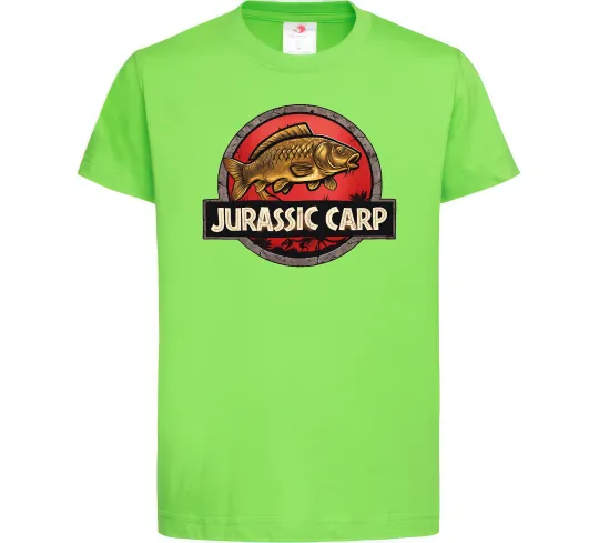 Детская футболка Jurassic carp Лаймовый фото