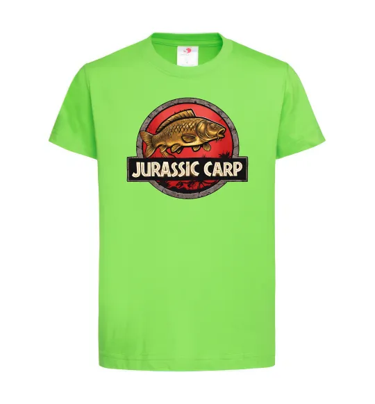 Детская футболка Jurassic carp Лаймовый фото